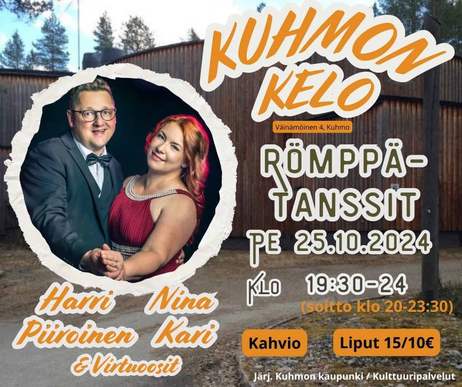 Römppätanssit Kuhmon Kelolla 2024 Harri Piiroinen, Nina Kari & Virtuoosit