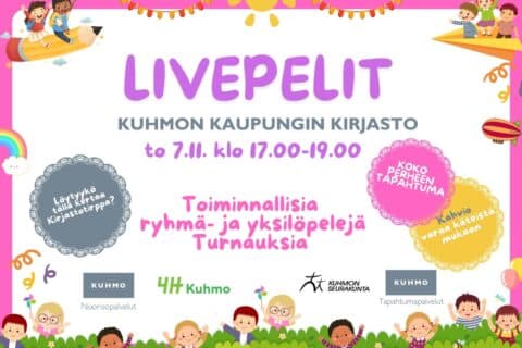 Livepelit -tapahtuma Kuhmon kaupunginkirjastolla