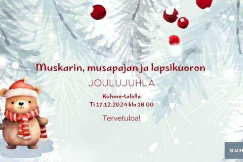 Muskarin, musapajan ja lapsikuoron joulujuhla Kuhmo-talolla ti 17.12.2024