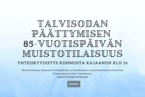 Talvisodan päättymisen 85-vuotispäivän muistotilaisuus 13.3.2025