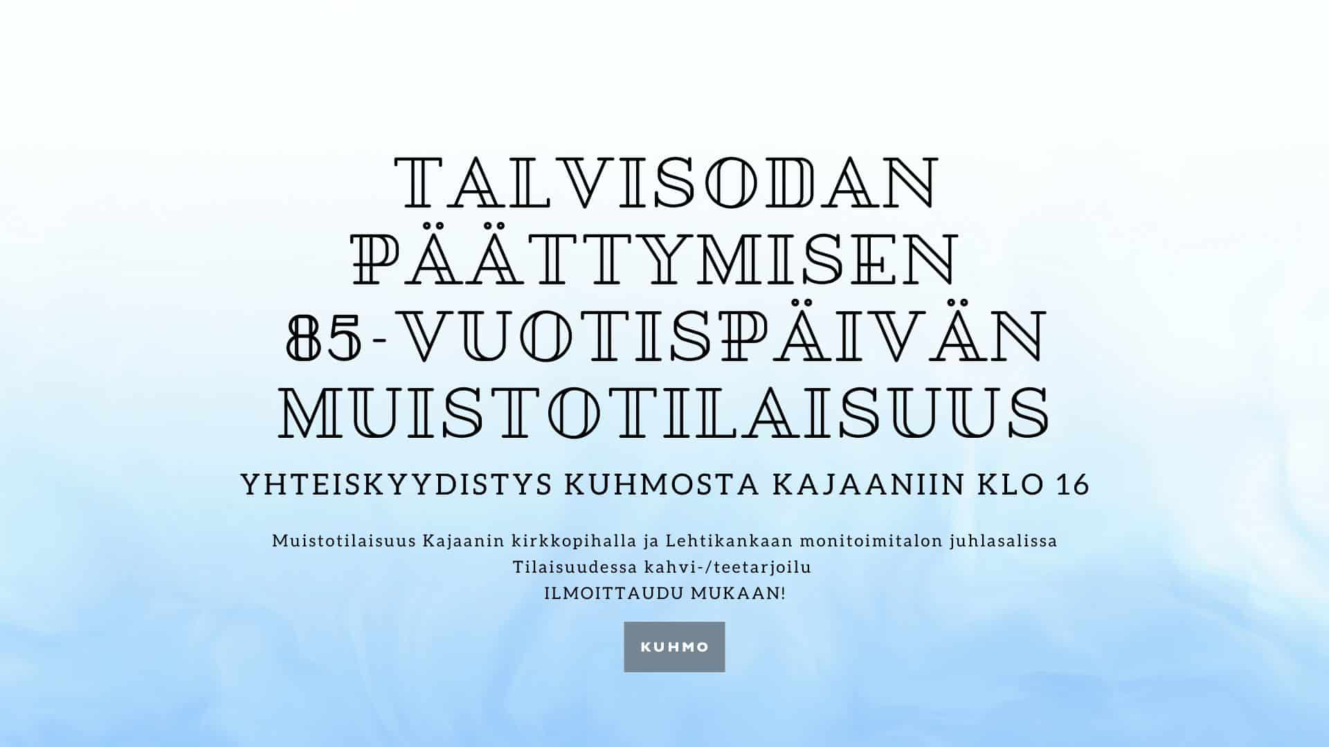 Talvisodan päättymisen 85-vuotispäivän muistotilaisuus 13.3.2025